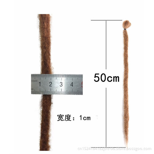 2 color custom silk double ended dreadlocks hair extensions product, fluffy 24" long 0.4cm dreadlock braids hair weave in bulk